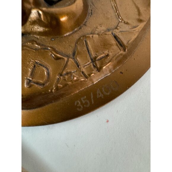 Salvador Dali Limited Edition Bronze King David Medallion With Crowned Head Desi - Picture 14 of 16